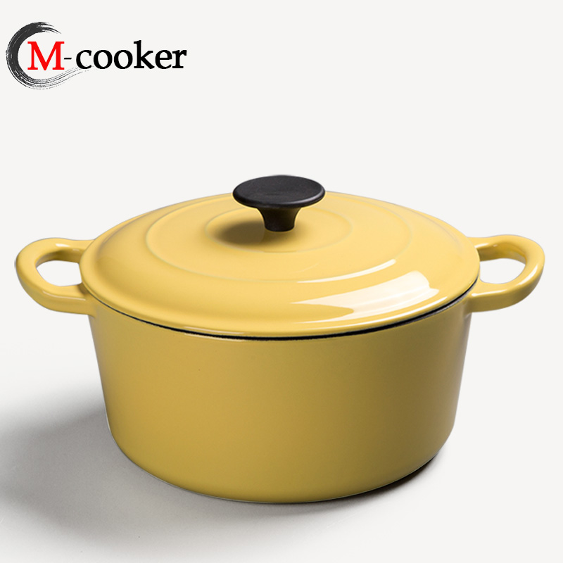cast iron high quality casserole pot with enamel coating and bakelite knob