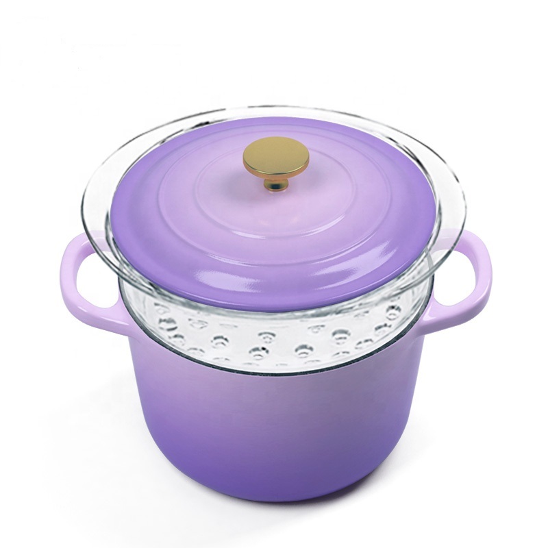 high quality cast iron deep pot casserole with enamel coating