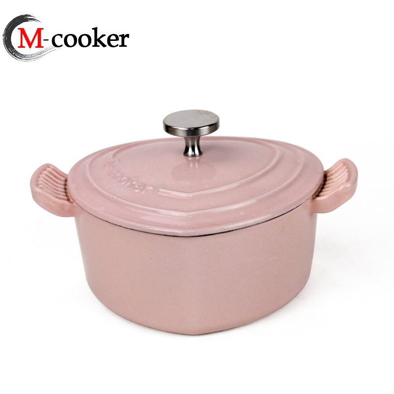 cute cast iron enamel heart shape casserole pot