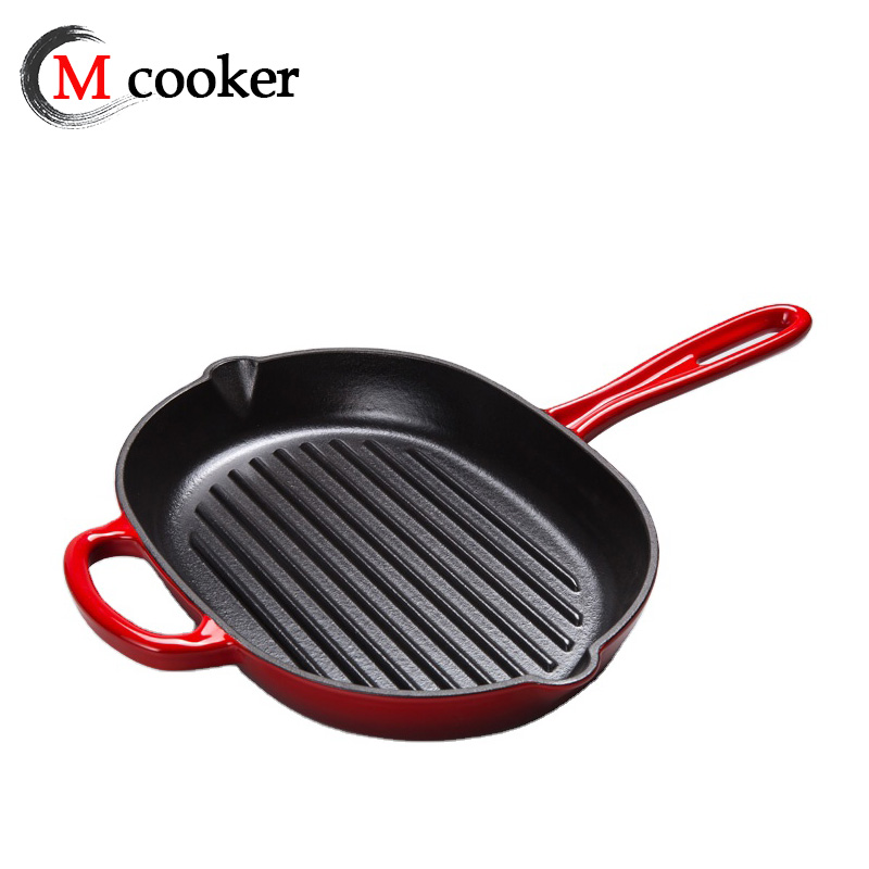 32cm Cast iron oval grill pan