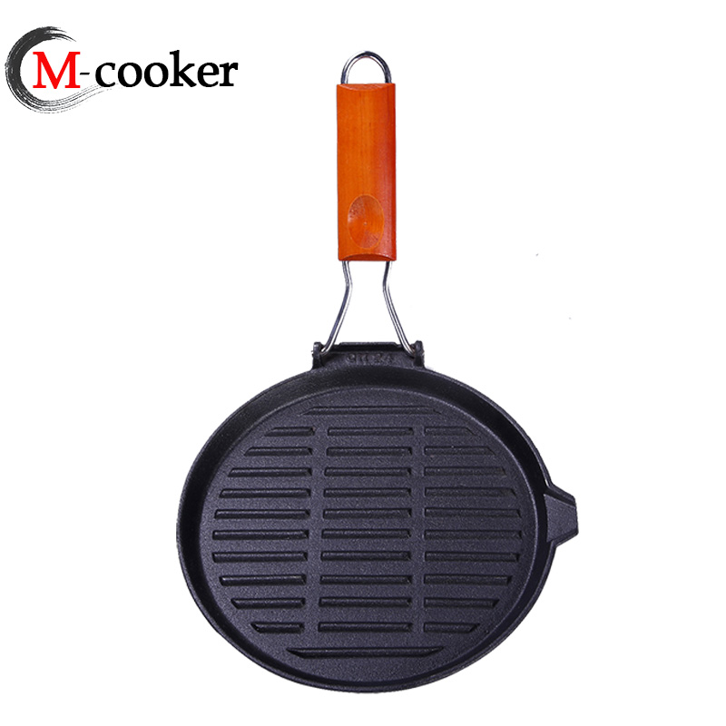 24/27cm cast iron round grill pan