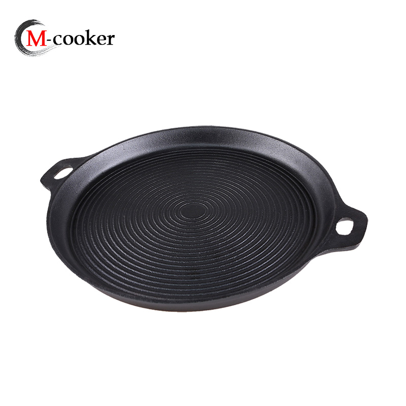 Cast iron round grill griddle pan