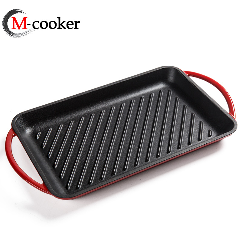 Cast iron enamel griddle