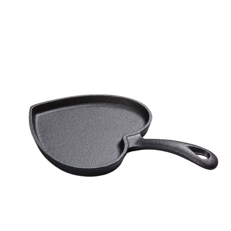 Cast iron mini fry pan with heart shape