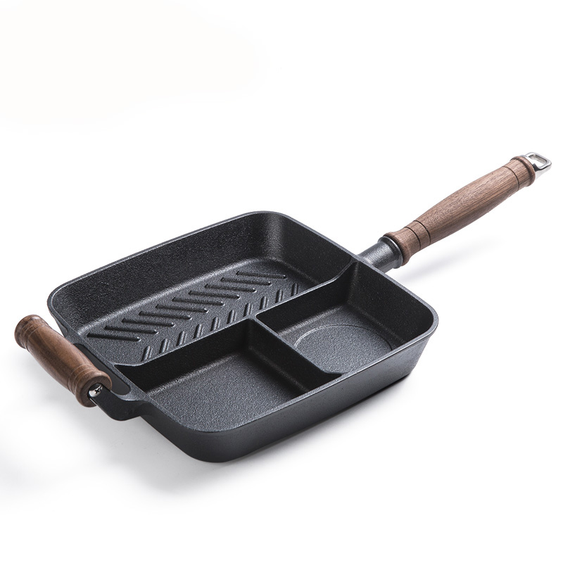 Cast iron divided skillet breakfast pan