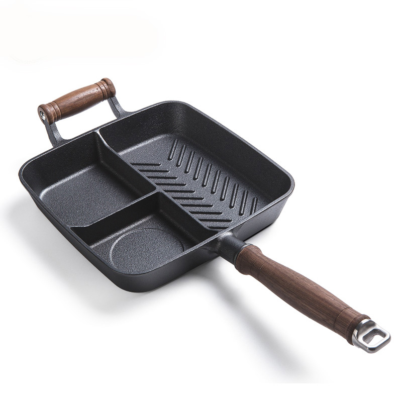 Cast iron divided skillet breakfast pan