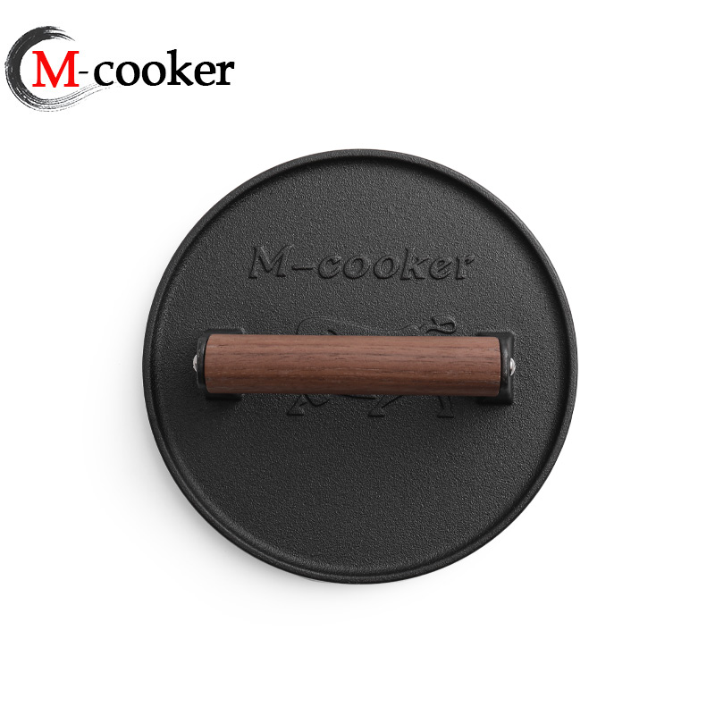 Cast iron round grill pan