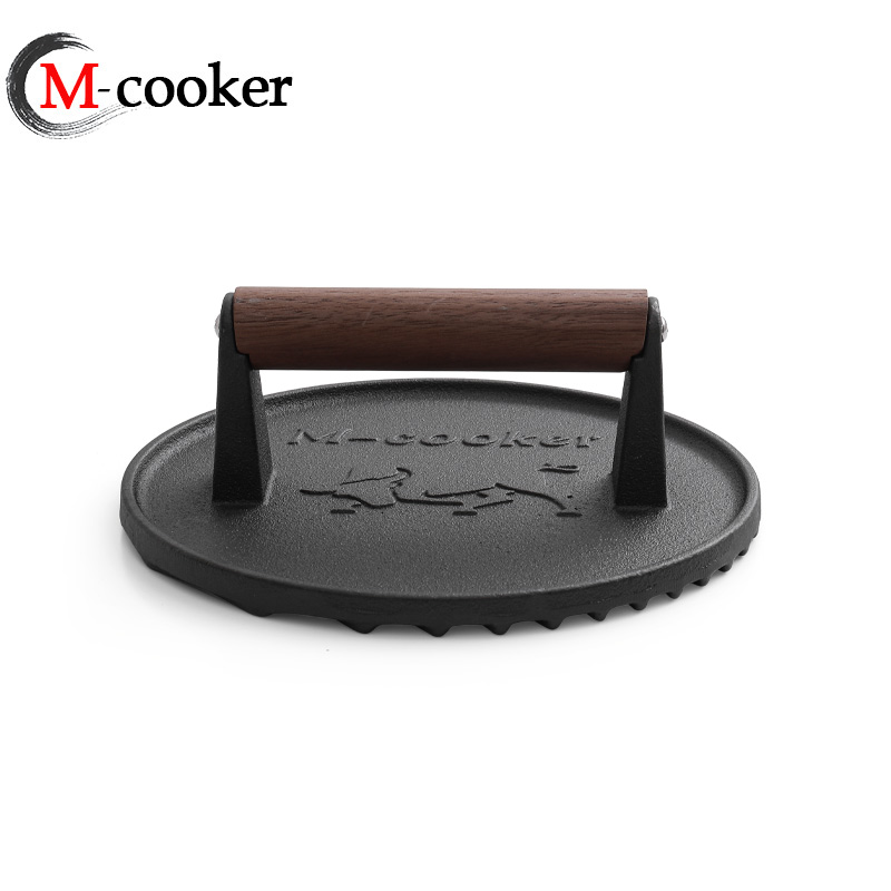 Cast iron round grill pan