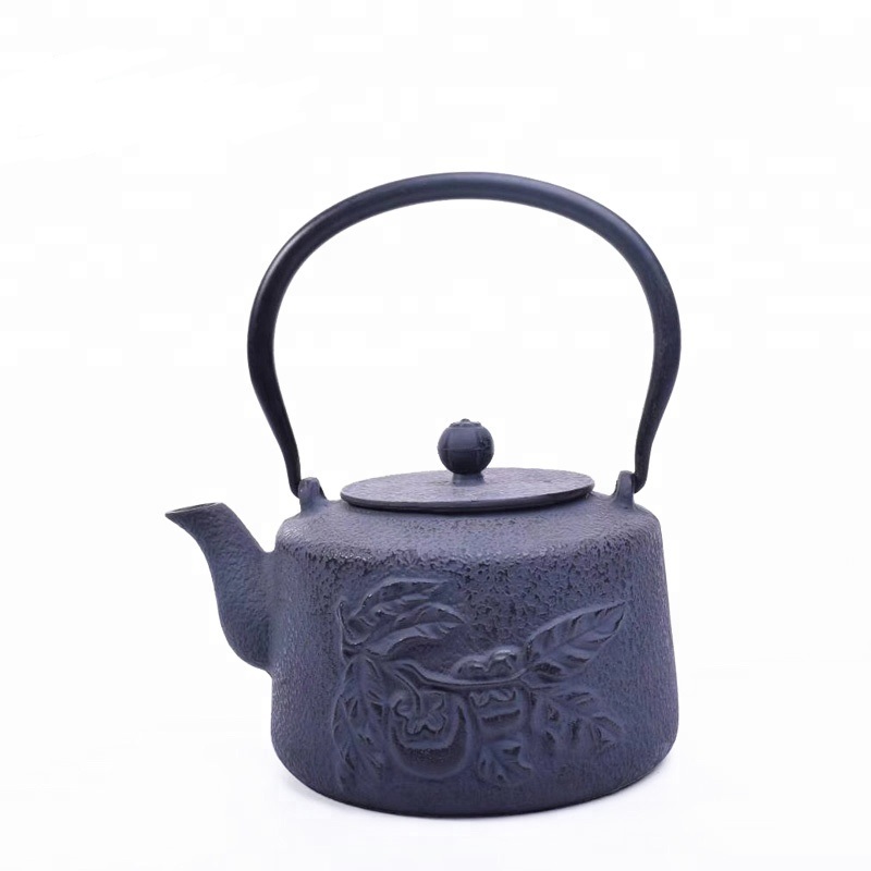 Special design cast iron teapot with eanmeled inner coating and printing outer coating