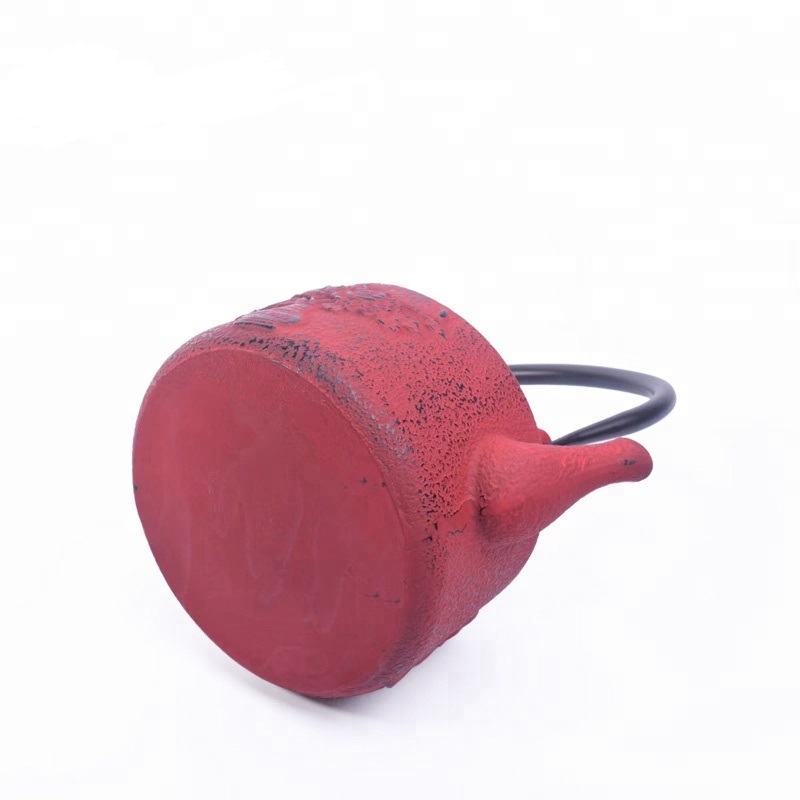Special design cast iron teapot with eanmeled inner coating and printing outer coating