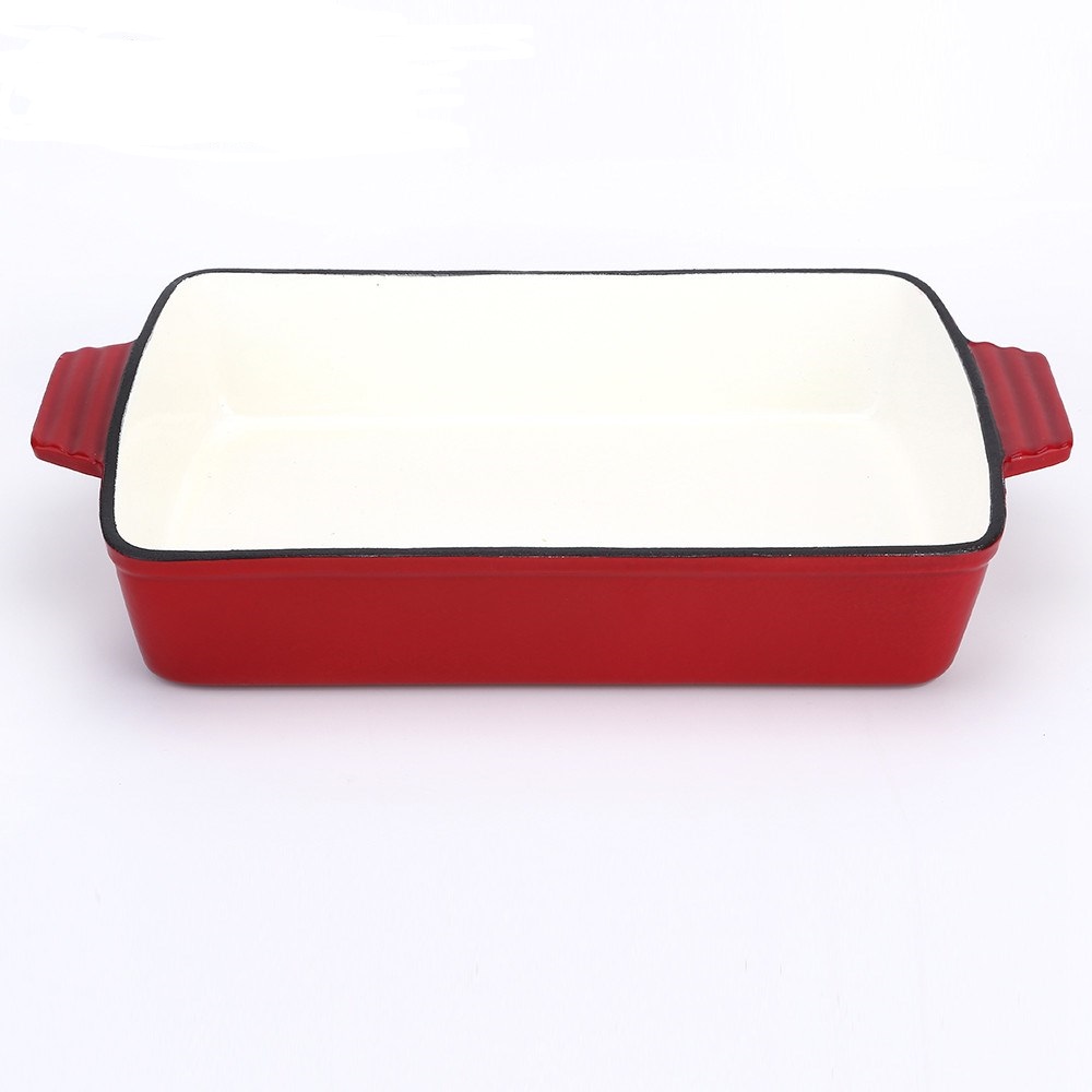Cast iron enamel sqaure dish pan