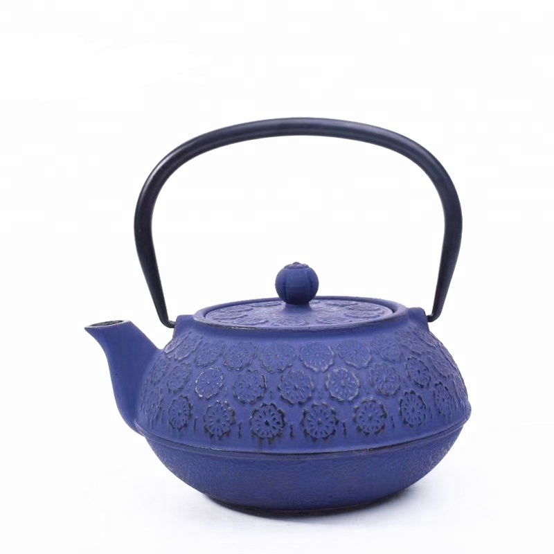 Popluar style cast iron teapot and enameled inner coating