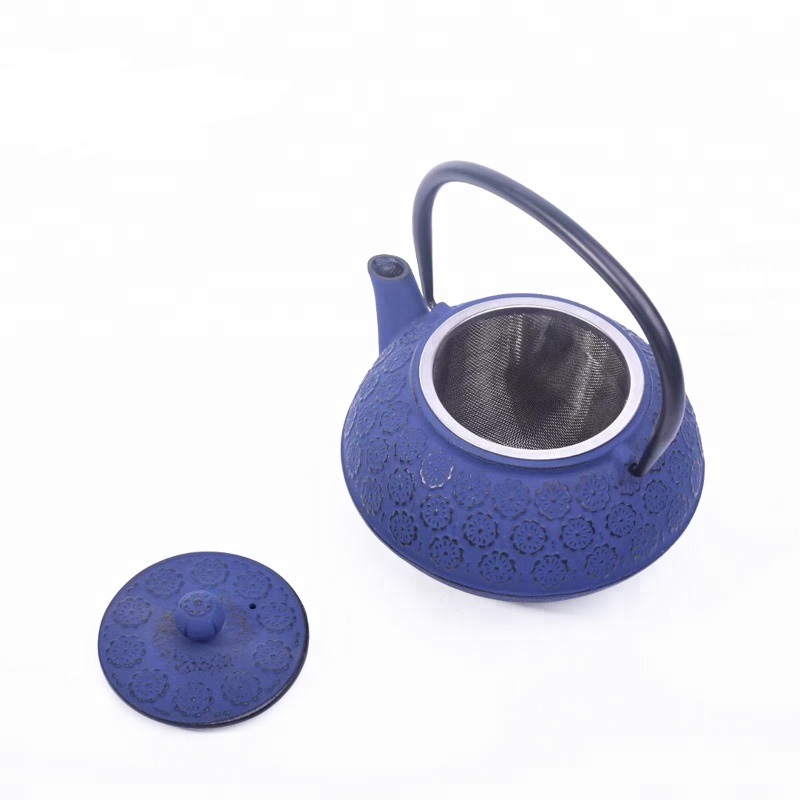 Popluar style cast iron teapot and enameled inner coating