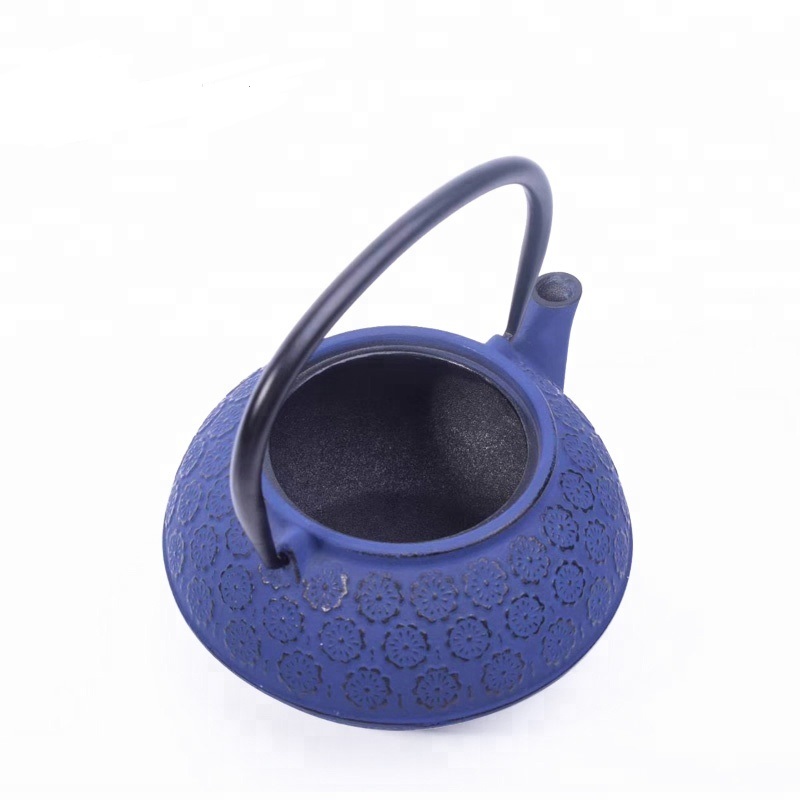 Popluar style cast iron teapot and enameled inner coating