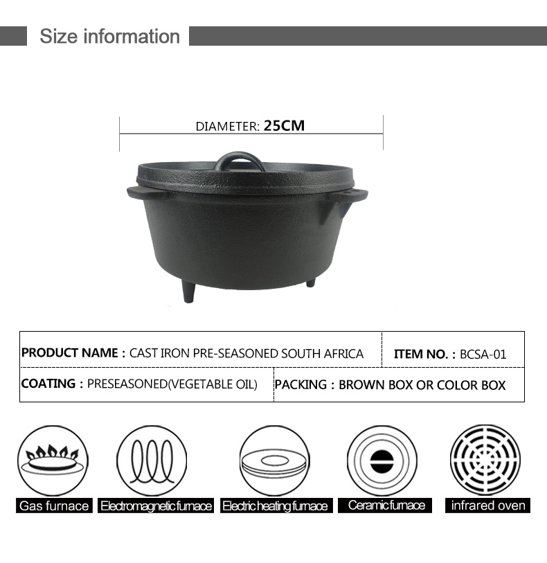 cast iron camping dutch oven outdoor pot (5)